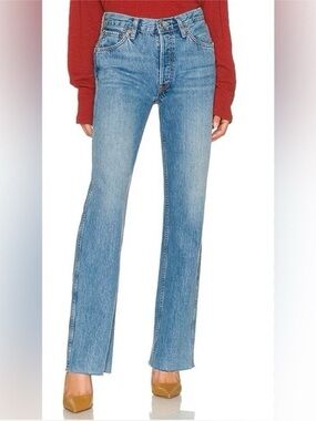 RE/DONE 90s High Rise Loose Jeans Raw Hem 25